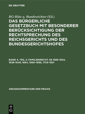 cover image of Familienrecht, §§ 1589–1634, 1638–1649, 1664, 1666–1698, 1705–1921